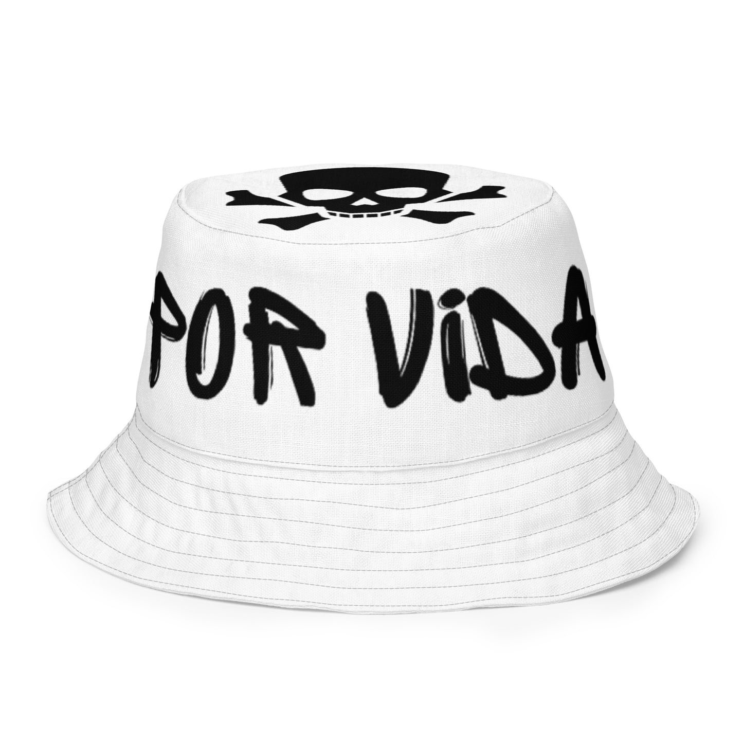 POR VIDA SKULL Reversible bucket hat