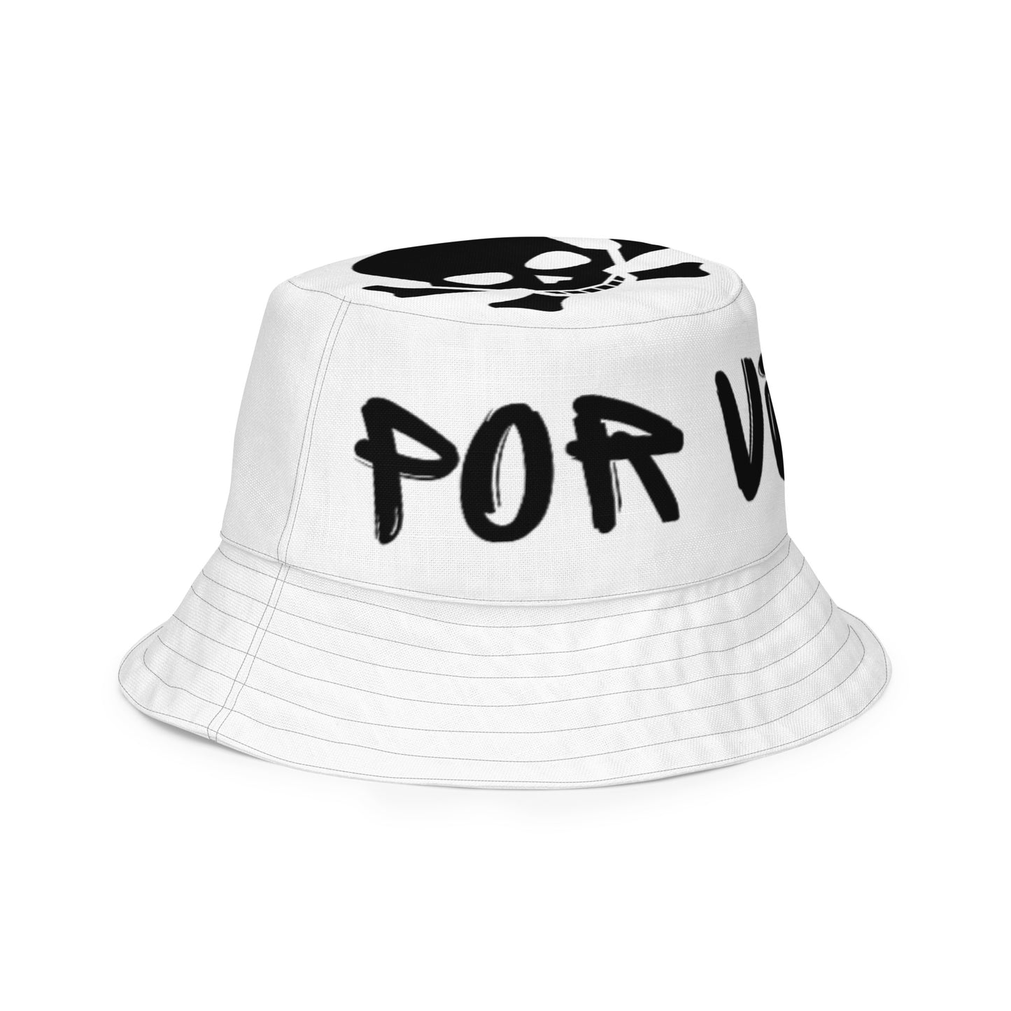 POR VIDA SKULL Reversible bucket hat