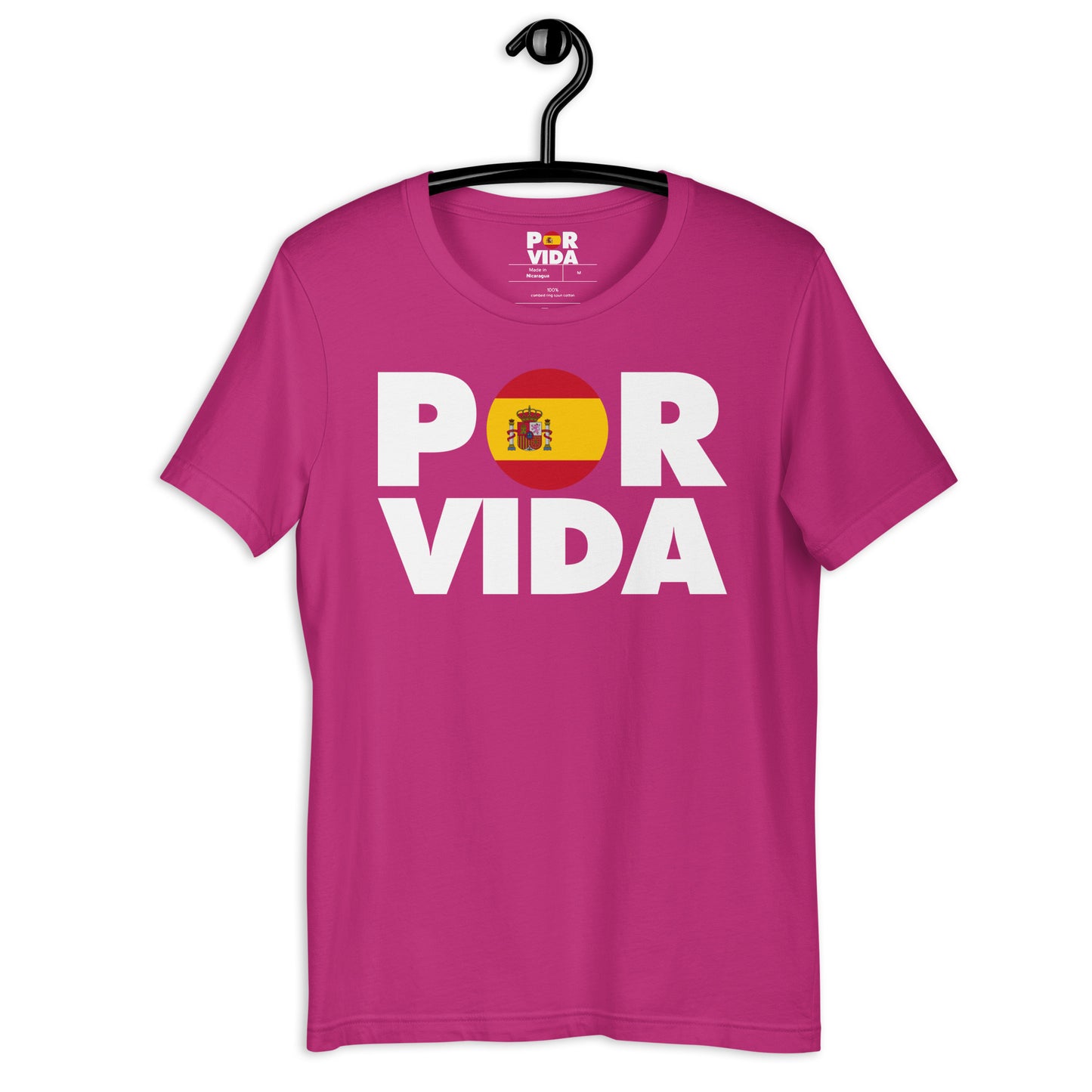 POR VIDA SPAIN (White Text) Unisex t-shirt
