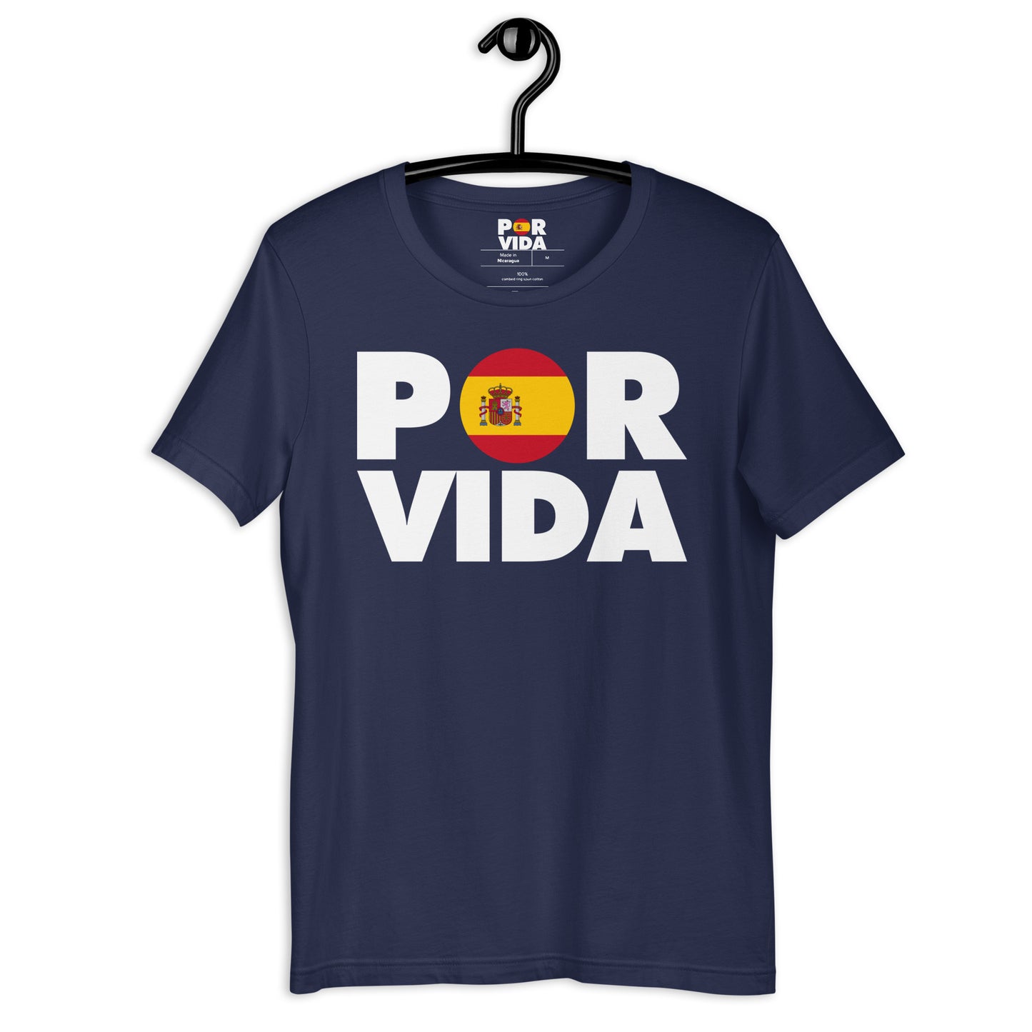 POR VIDA SPAIN (White Text) Unisex t-shirt