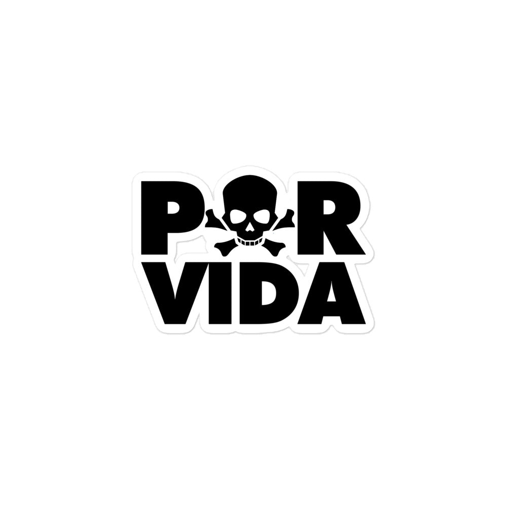 POR VIDA SKULL Bubble-free stickers