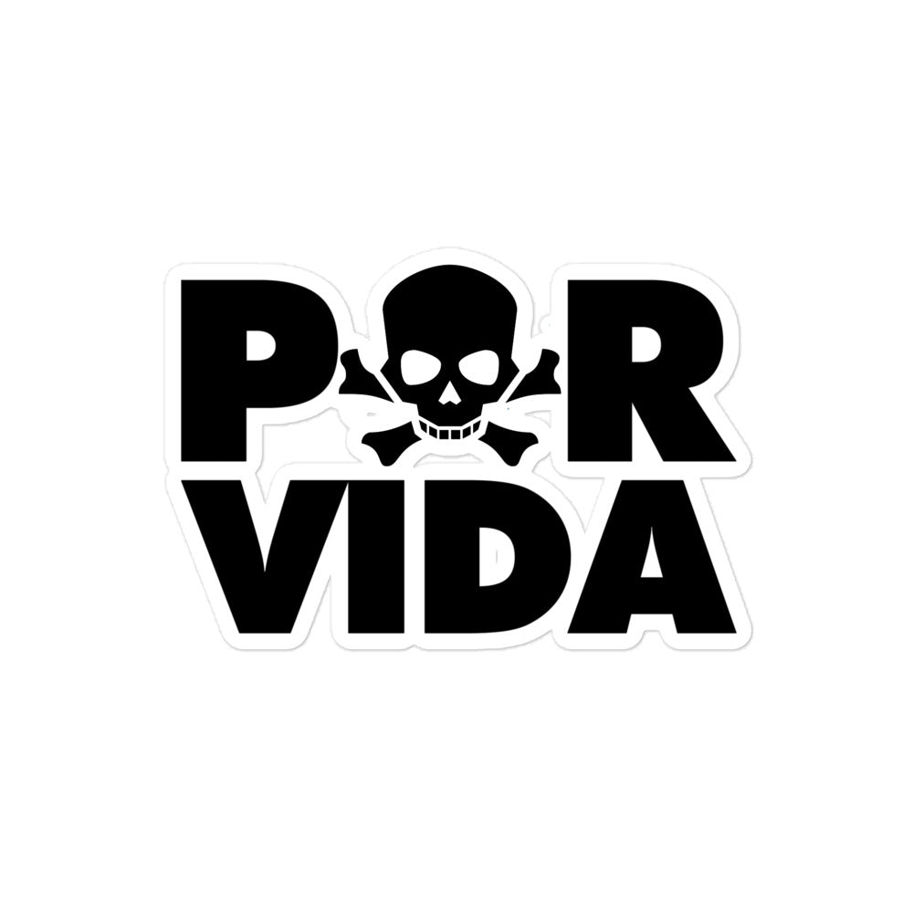 POR VIDA SKULL Bubble-free stickers