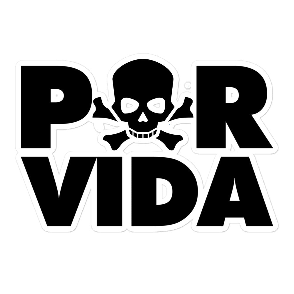 POR VIDA SKULL Bubble-free stickers