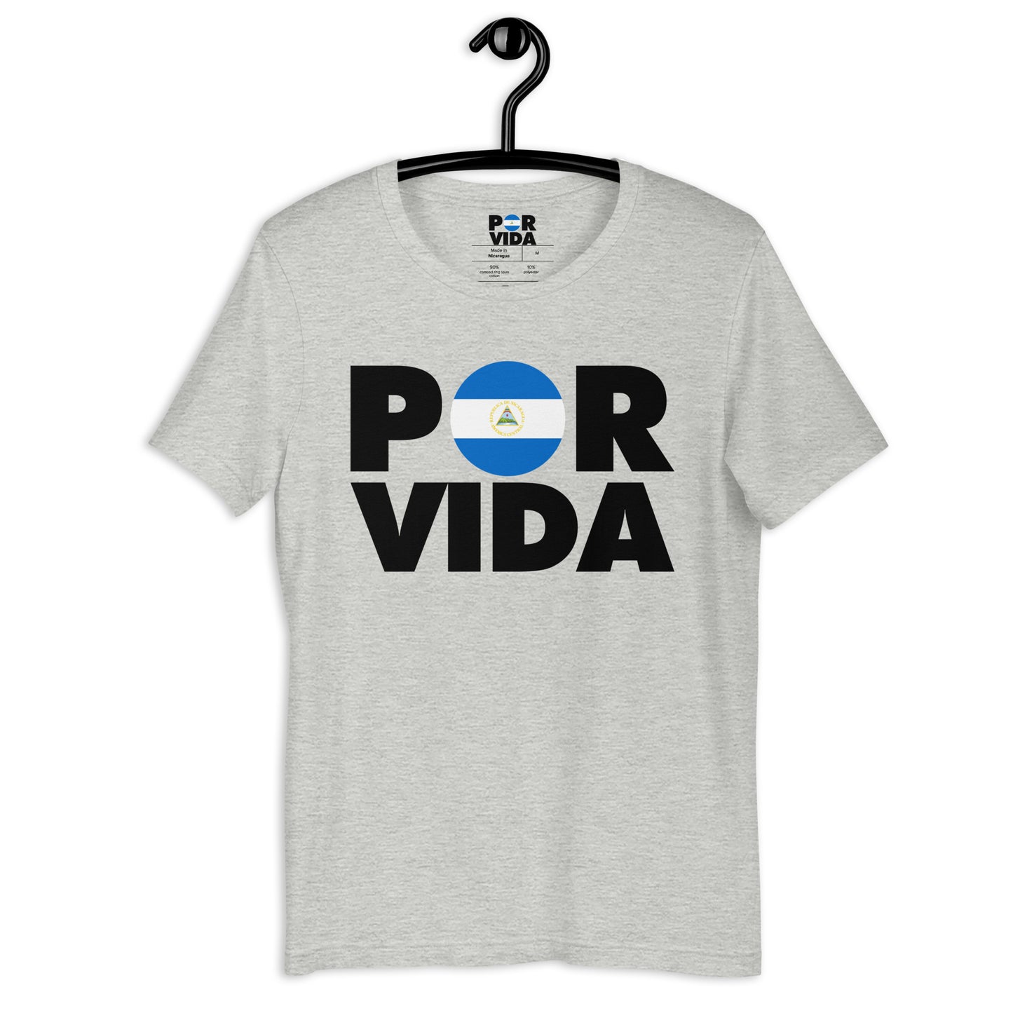 Nicaragua  POR VIDA (Black Text) Unisex t-shirt