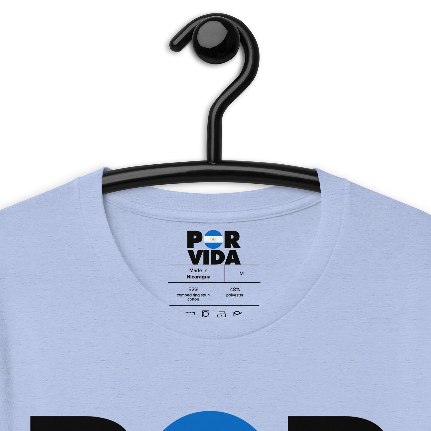 Nicaragua  POR VIDA (Black Text) Unisex t-shirt