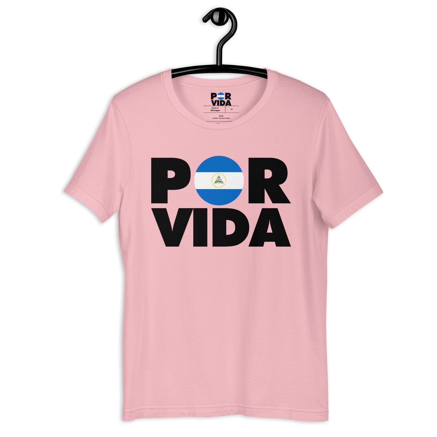 Nicaragua  POR VIDA (Black Text) Unisex t-shirt