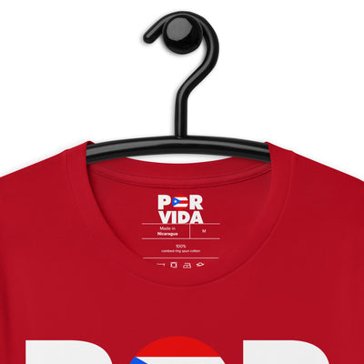 POR VIDA Puerto Rico (White Text) Unisex t-shirt