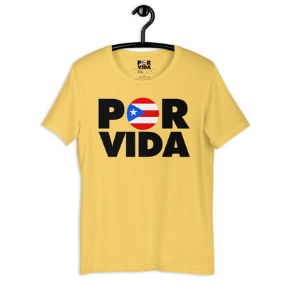 POR VIDA Puerto Rico (Black Text) Unisex t-shirt